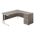 Bundle Desks | Twin Upright Radial Desk & Desk High Pedestal