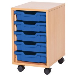 Classroom Storage | Single Bay 5 Tray Storage Unit