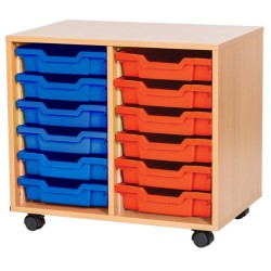 Classroom Storage | Double Bay 12 Tray Storage Unit