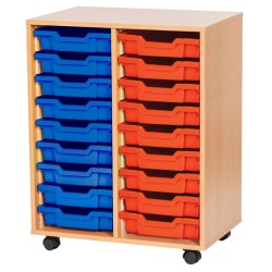 Classroom Storage | Double Bay 18 Tray Storage Unit