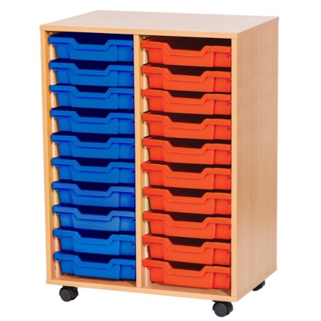 Classroom Storage | Double Bay 20 Tray Storage Unit