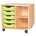 Classroom Storage | Double Bay 5 Tray Storage Unit with Shelves