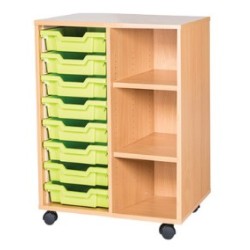 Classroom Storage | Double Bay 8 Tray Storage Unit with Shelves