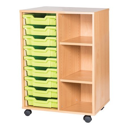 Classroom Storage | Double Bay 9 Tray Storage Unit with Shelves