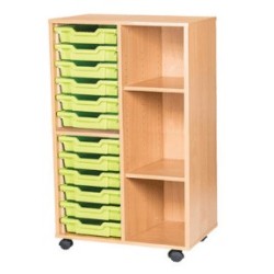 Classroom Storage | Double Bay 12 Tray Storage Unit with Shelves