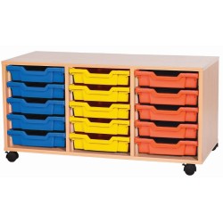 Classroom Storage | Triple Bay 15 Tray Storage Unit