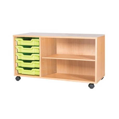 Classroom Storage | Triple Bay 5 Tray Storage Unit with Shelves
