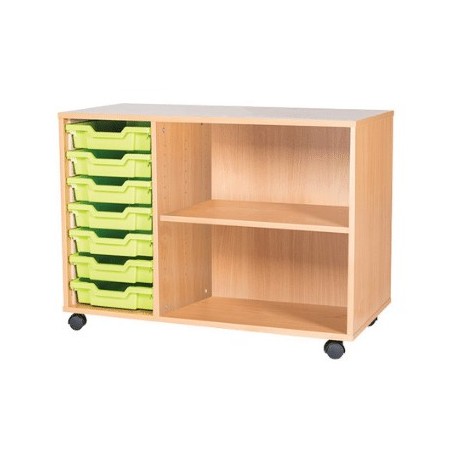 Classroom Storage | Triple Bay 7 Tray Storage Unit with Shelves