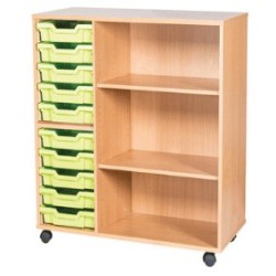 Classroom Storage | Triple Bay 10 Tray Storage Unit with Shelves