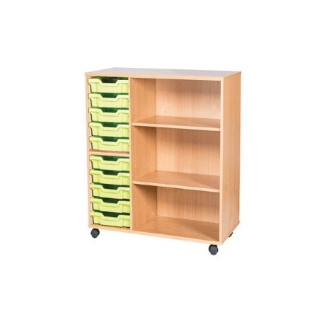 Classroom Storage | Triple Bay 10 Tray Storage Unit with Shelves