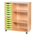 Classroom Storage | Triple Bay 12 Tray Storage Unit with Shelves