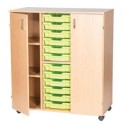 Classroom Storage | Triple Bay 12 Tray Storage Unit with Cupboards