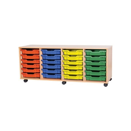 Classroom Storage | Quad Bay 24 Tray Storage Unit