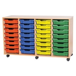 Classroom Storage | Quad Bay 32 Tray Storage Unit