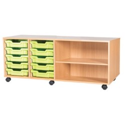 Classroom Storage | Quad Bay 10 Tray Storage Unit with Shelves