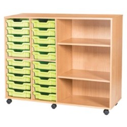 Classroom Storage | Quad Bay 20 Tray Storage Unit with Shelves