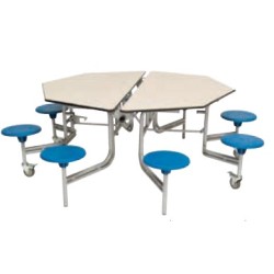 Folding Table | Eight Seat Octagonal Mobile Folding Table